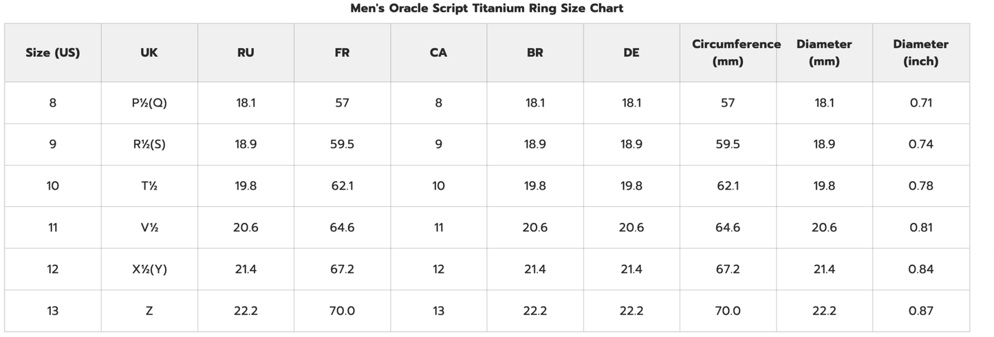 Men's Oracle Script Titanium Rings - ALTUS LOFT - ALTUS LOFT - Black - 8 - Men's Oracle Script Titanium Rings - CJLX133753813MN