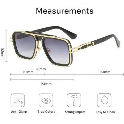 ALTUS Retros - Vintage Square Framed Sunglasses