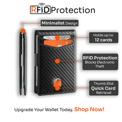 Minimalist Men's Ultra-Thin RFID Blocking Wallet