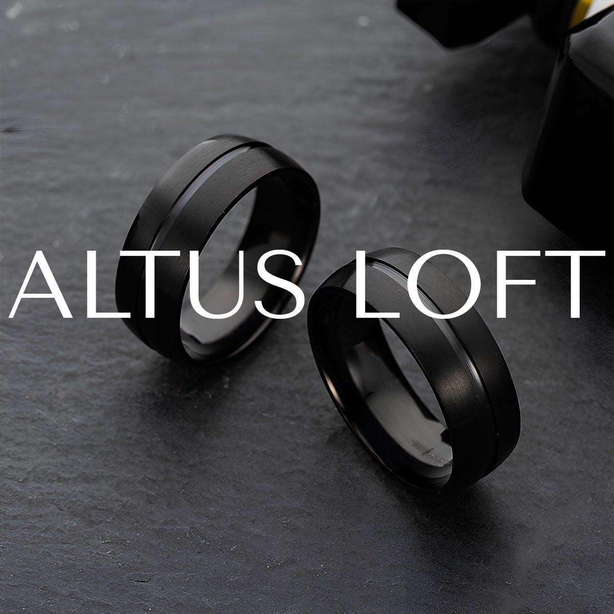 Men's Black Titanium Steel Ring - ALTUS LOFT - ALTUS LOFT - Number 6 - Black - Men's Black Titanium Steel Ring - CJZBGJNS00079-Number 6-Black