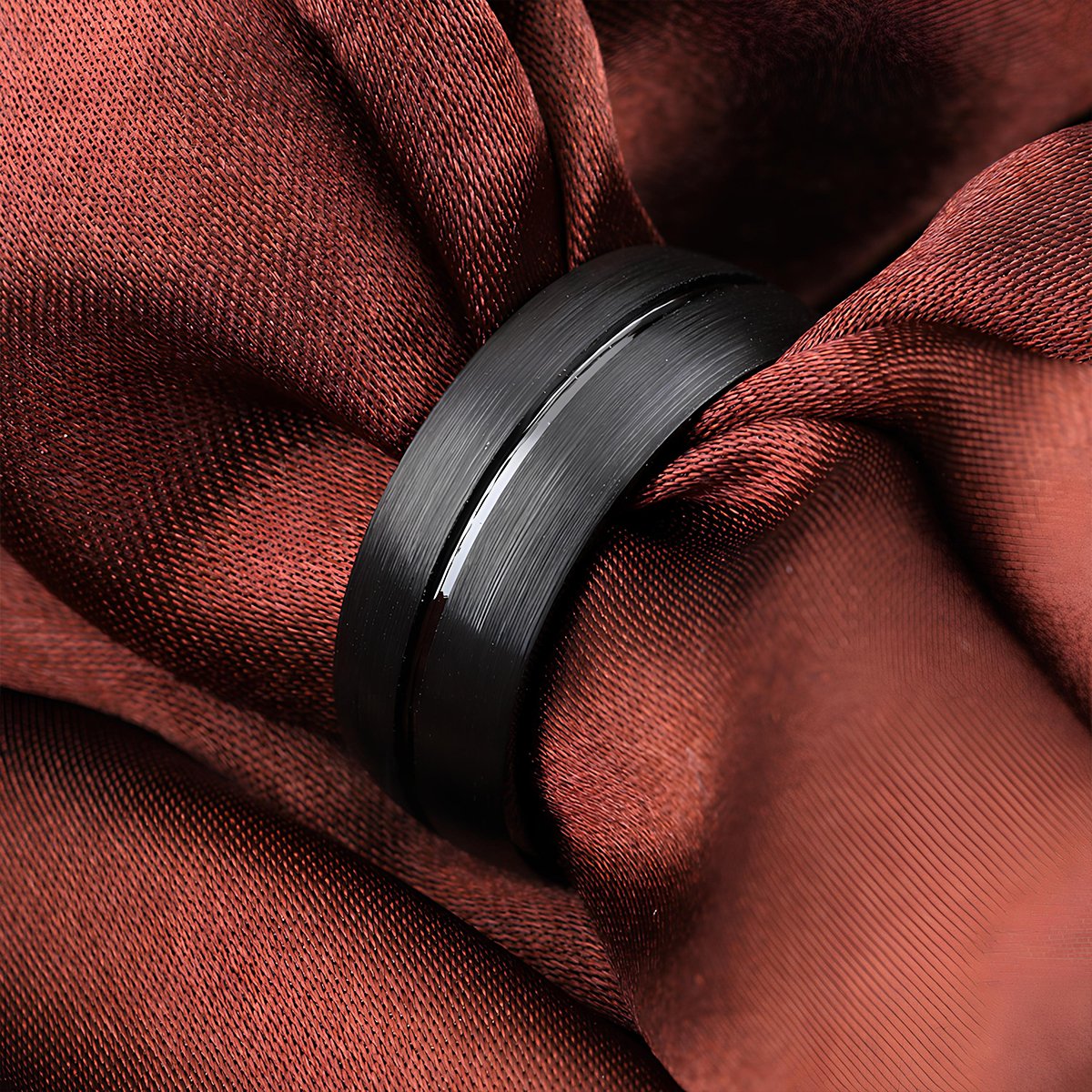 Men's Black Titanium Steel Ring - ALTUS LOFT - ALTUS LOFT - Number 6 - Black - Men's Black Titanium Steel Ring - CJZBGJNS00079-Number 6-Black