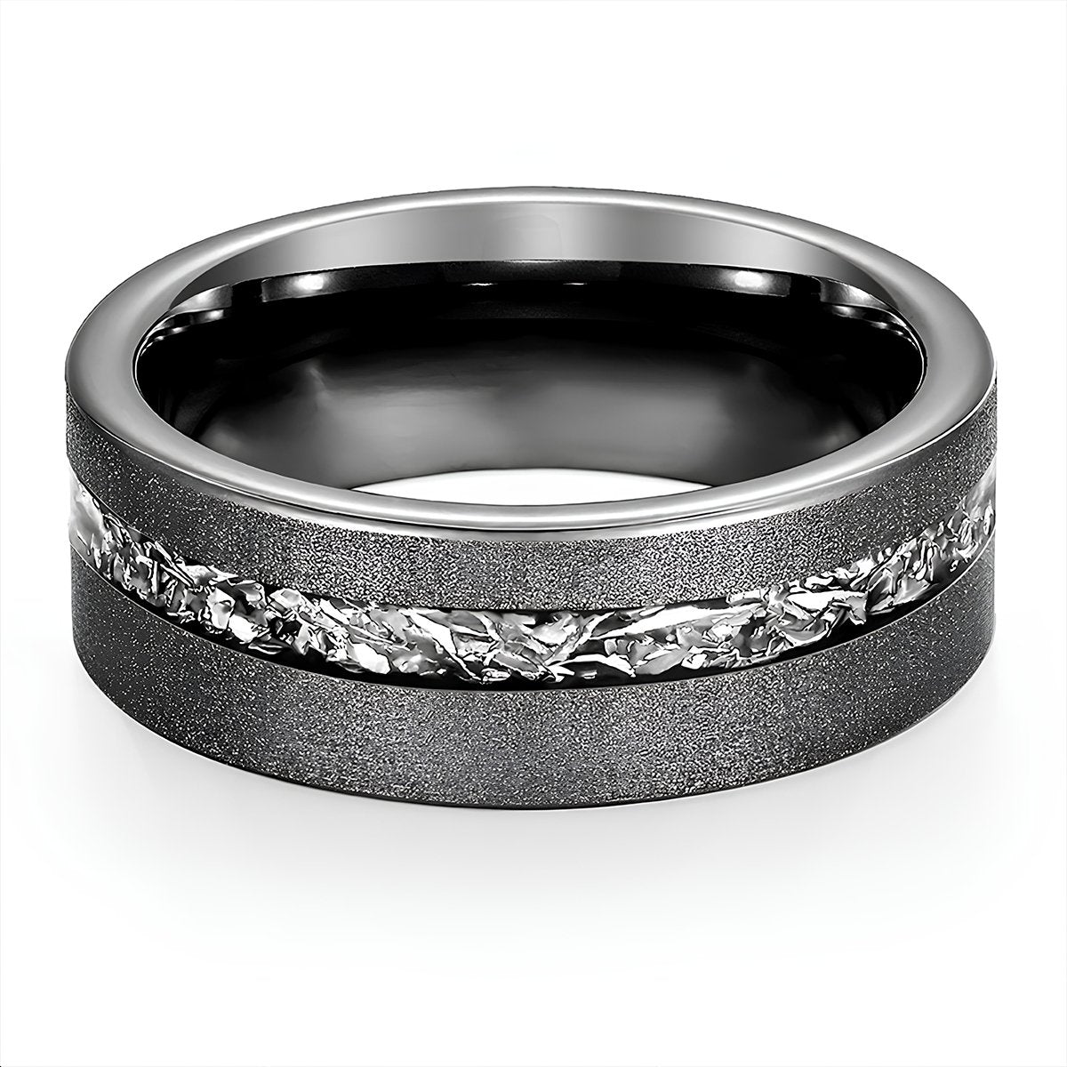 Men's Obsidian Titan Tungsten Ring - ALTUS LOFT - ALTUS LOFT - US Size 7 - - Men's Obsidian Titan Tungsten Ring - CJLX196268501AZ