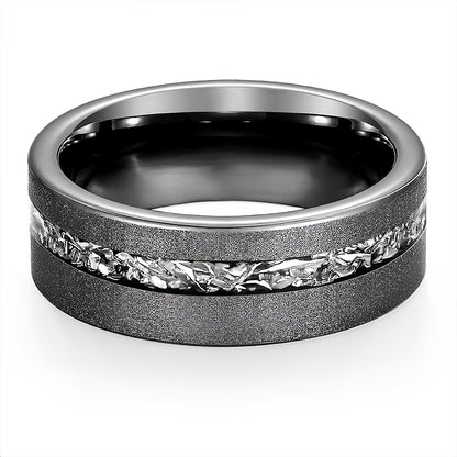 Men's Obsidian Titan Tungsten Ring - ALTUS LOFT - ALTUS LOFT - US Size 7 - - Men's Obsidian Titan Tungsten Ring - CJLX196268501AZ