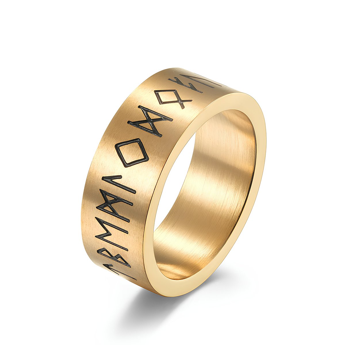 Men's Oracle Script Titanium Rings - ALTUS LOFT - ALTUS LOFT - Black - 8 - Men's Oracle Script Titanium Rings - CJLX133753813MN