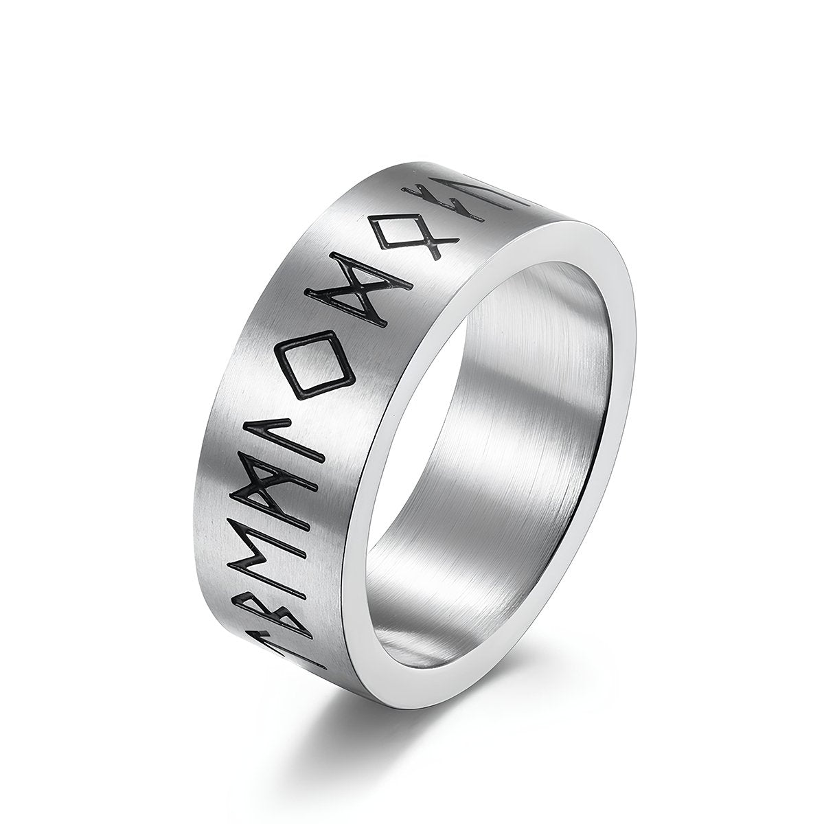 Men's Oracle Script Titanium Rings - ALTUS LOFT - ALTUS LOFT - Black - 8 - Men's Oracle Script Titanium Rings - CJLX133753813MN