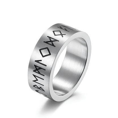 Men's Oracle Script Titanium Rings - ALTUS LOFT - ALTUS LOFT - Black - 8 - Men's Oracle Script Titanium Rings - CJLX133753813MN