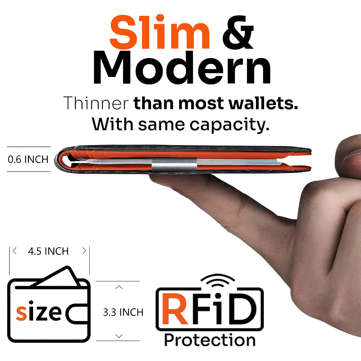 Minimalist Men's Ultra-Thin RFID Blocking Wallet