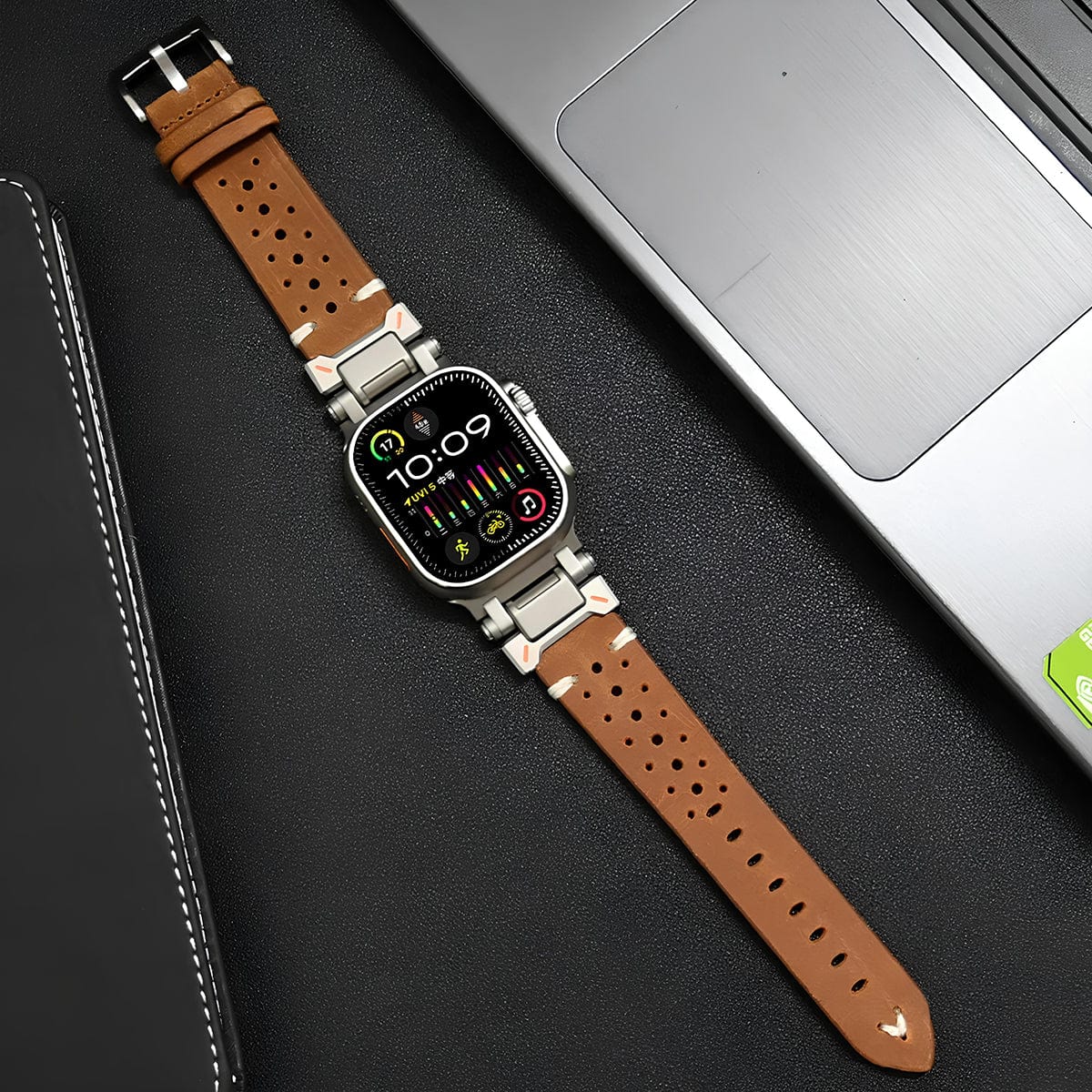 ClassicTouch - Genuine Leather Watchband - ALTUS LOFT - ALTUS LOFT - Brown - Apple Watch 42mm - ClassicTouch - Genuine Leather Watchband - brown-for Apple Watch 42mm