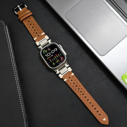 ClassicTouch - Genuine Leather Watchband - ALTUS LOFT - ALTUS LOFT - Brown - Apple Watch 42mm - ClassicTouch - Genuine Leather Watchband - brown-for Apple Watch 42mm