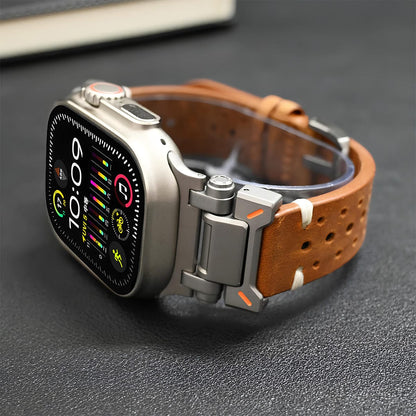ClassicTouch - Genuine Leather Watchband - ALTUS LOFT - ALTUS LOFT - Brown - Apple Watch 42mm - ClassicTouch - Genuine Leather Watchband - brown-for Apple Watch 42mm