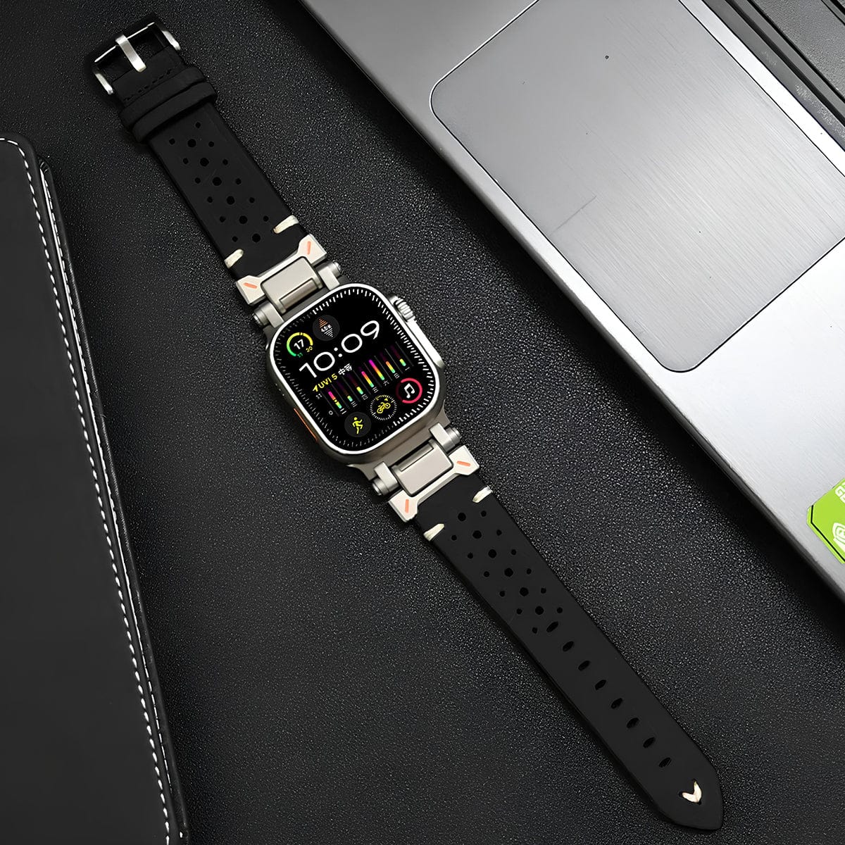 ClassicTouch - Genuine Leather Watchband - ALTUS LOFT - ALTUS LOFT - Black - Apple Watch 42mm - ClassicTouch - Genuine Leather Watchband - Black-for Apple Watch 42mm