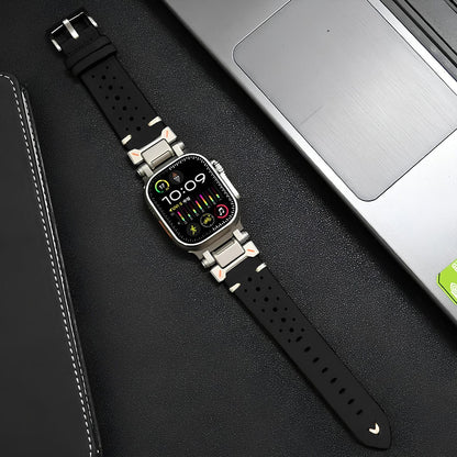 ClassicTouch - Genuine Leather Watchband - ALTUS LOFT - ALTUS LOFT - Black - Apple Watch 42mm - ClassicTouch - Genuine Leather Watchband - Black-for Apple Watch 42mm