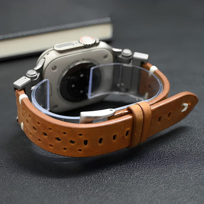ClassicTouch - Genuine Leather Watchband - ALTUS LOFT - ALTUS LOFT - Brown - Apple Watch 42mm - ClassicTouch - Genuine Leather Watchband - brown-for Apple Watch 42mm