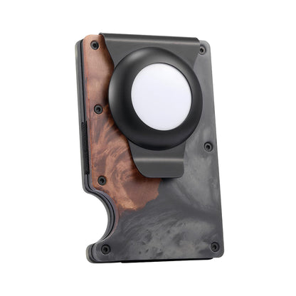 Timber Resin Air Tag Wallet - ALTUS LOFT - ALTUS LOFT - Black and Brown - - Timber Resin Air Tag Wallet - 1005006065589514-Black