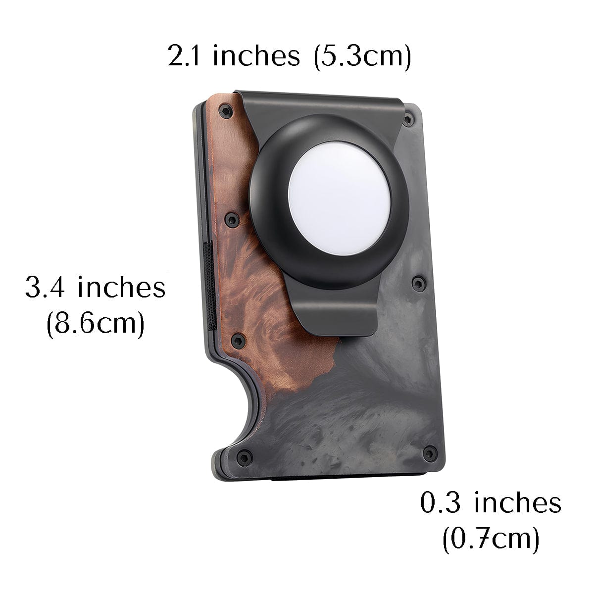 Timber Resin Air Tag Wallet - ALTUS LOFT - ALTUS LOFT - Black and Brown - - Timber Resin Air Tag Wallet - 1005006065589514-Black